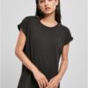 Women's Modal T-Shirt with Extended Shoulder Black