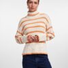 Women's Orange and Cream Striped Turtleneck Pieces June - Women's