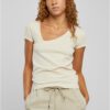 Women's Organic Asymmetrical White Sand T-Shirt