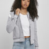 Women's Organic College Sweat Jacket Sweatshirt Grey/White