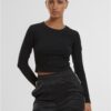 Women's Organic Cropped Longsleeve Black