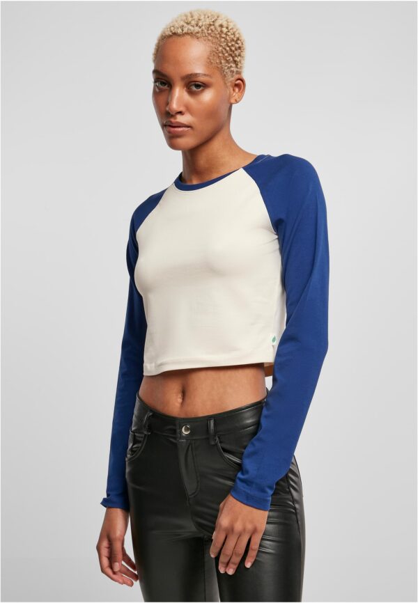 Women's Organic Cropped Retro Baseball Long Sleeves