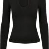 Women's Organic Long Sleeve Keyhole Black