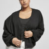 Women's Organic Oversized Short Terry Cardigan Black