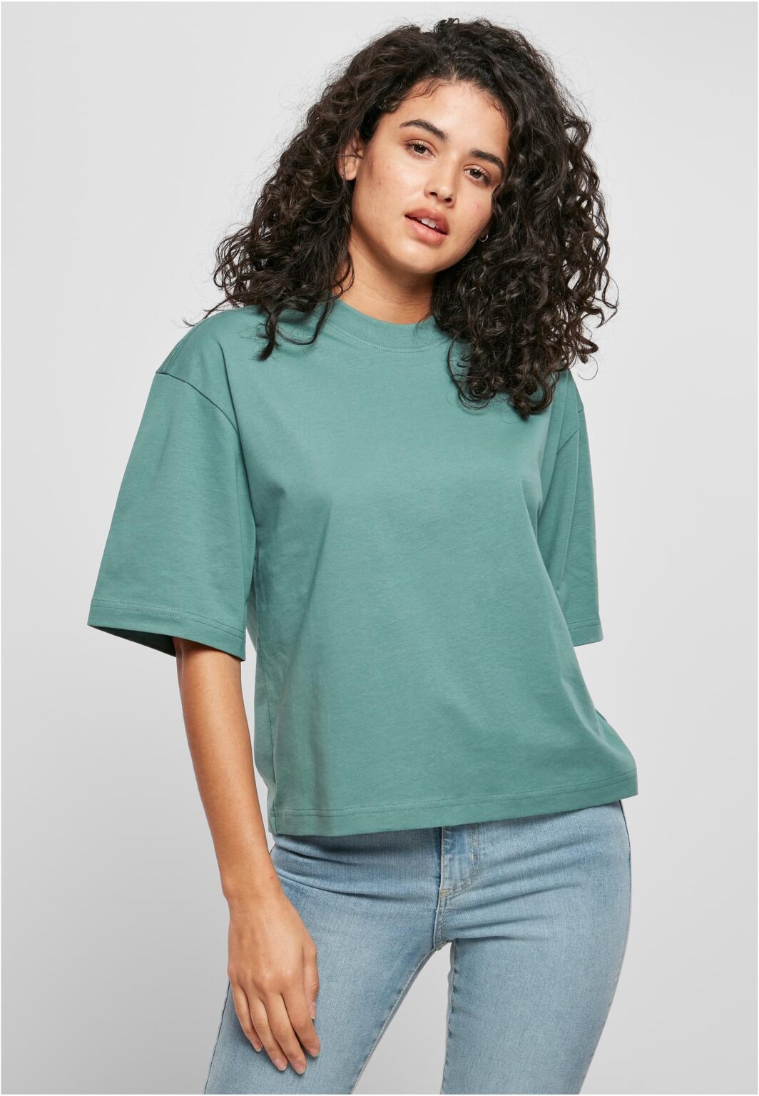 Women's Organic Oversized T-Shirt with White Leaf
