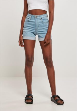 Women's Organic Stretch Denim 5-pocket Sheer Bleached Shorts