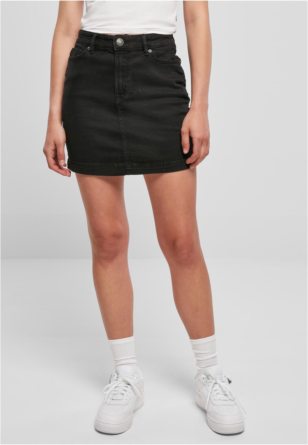 Women's Organic Stretch Denim Mini Skirt Black Washed