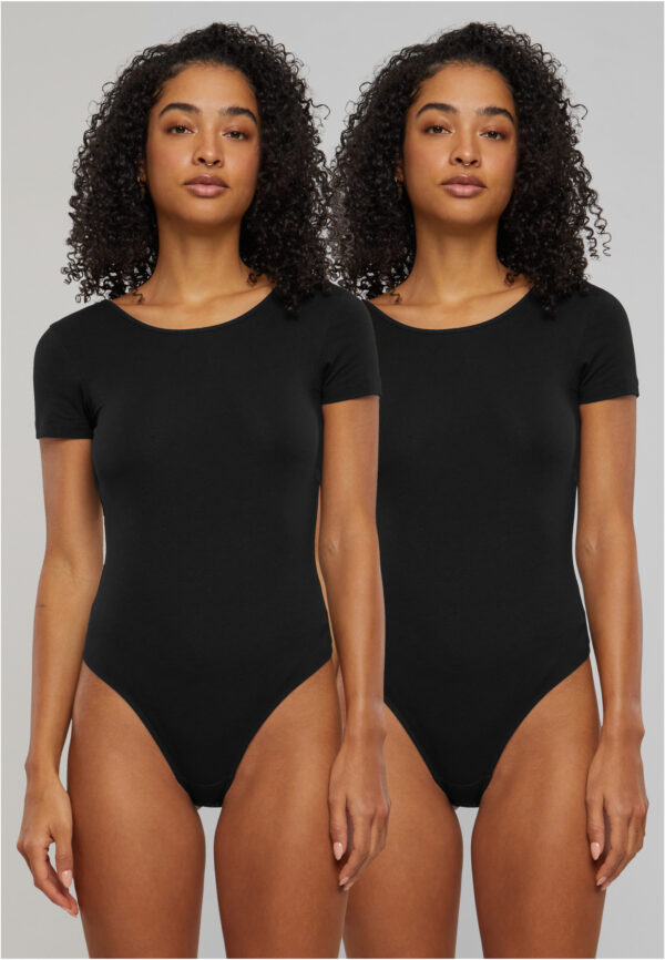 Women's Organic Stretch Jersey Body - 2-Pack Black+Black