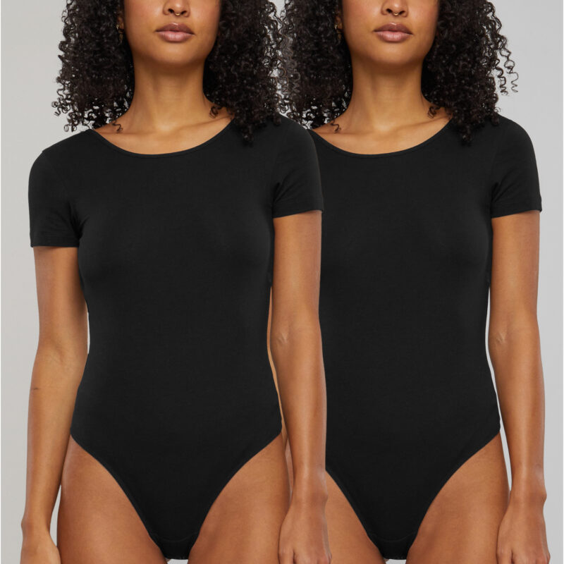 Women's Organic Stretch Jersey Body - 2-Pack Black+Black