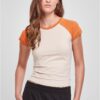 Women's Organic Stretch Short Retro Baseball T-Shirt Softseagrass/Starrange