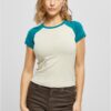 Women's Organic Stretch Short Retro Baseball T-Shirt Softseagrass/Watergreen