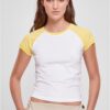 Women's Organic Stretch Short Retro Baseball T-Shirt White/Vintagesun