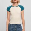 Women's Organic Stretch Short Retro Baseball T-Shirt Whitesand/Jasper