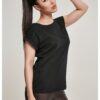 Women's Organic T-Shirt with Extended Shoulder Black