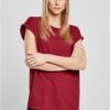 Women's Organic T-Shirt with Extended Shoulder Burgundy