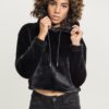 Women's Oversize Short Teddy Hoody Black