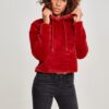 Women's Oversize Short Teddy Hoody Burgundy