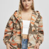 Women's Oversized Camo Parka Jacket with Brick Mask