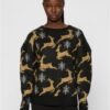 Women's Oversized Christmas Sweater Black/Gold