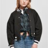 Women's Oversized College Sweat Jacket Black