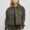 Women's Oversized Colorful Denim Jacket Brown