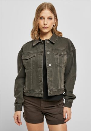 Women's Oversized Colorful Denim Jacket Brown