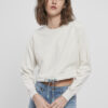 Women's Oversized Cropped Crewneck Light Grey