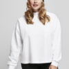 Women's Oversized High Neck Crew White