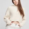 Women's Oversized Hooded Sweater - Cream