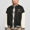 Women's Oversized Jacket Big U College Black/Light White
