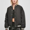 Women's Oversized Recycled School Jacket Black