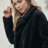 Women's Oversized Sherpa Coat Black