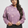 Women's Oversized Short Bleached Sweatshirt Grey-Purple
