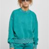 Women's Oversized Stone Washed Crewneck Watercolor