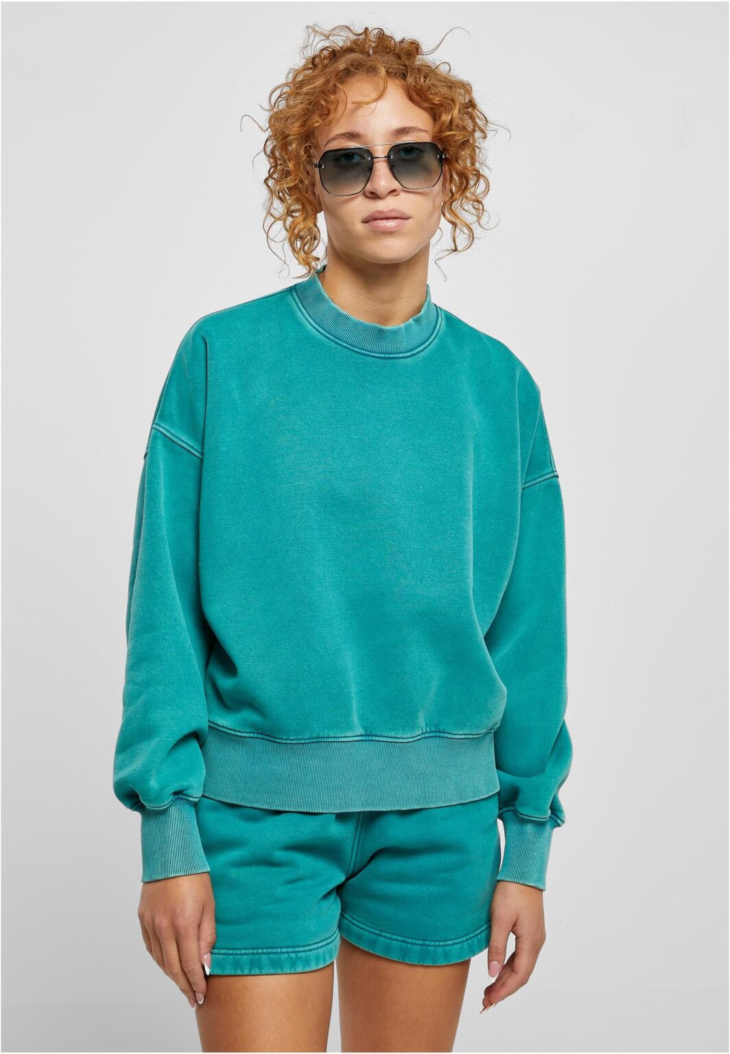 Women's Oversized Stone Washed Crewneck Watercolor