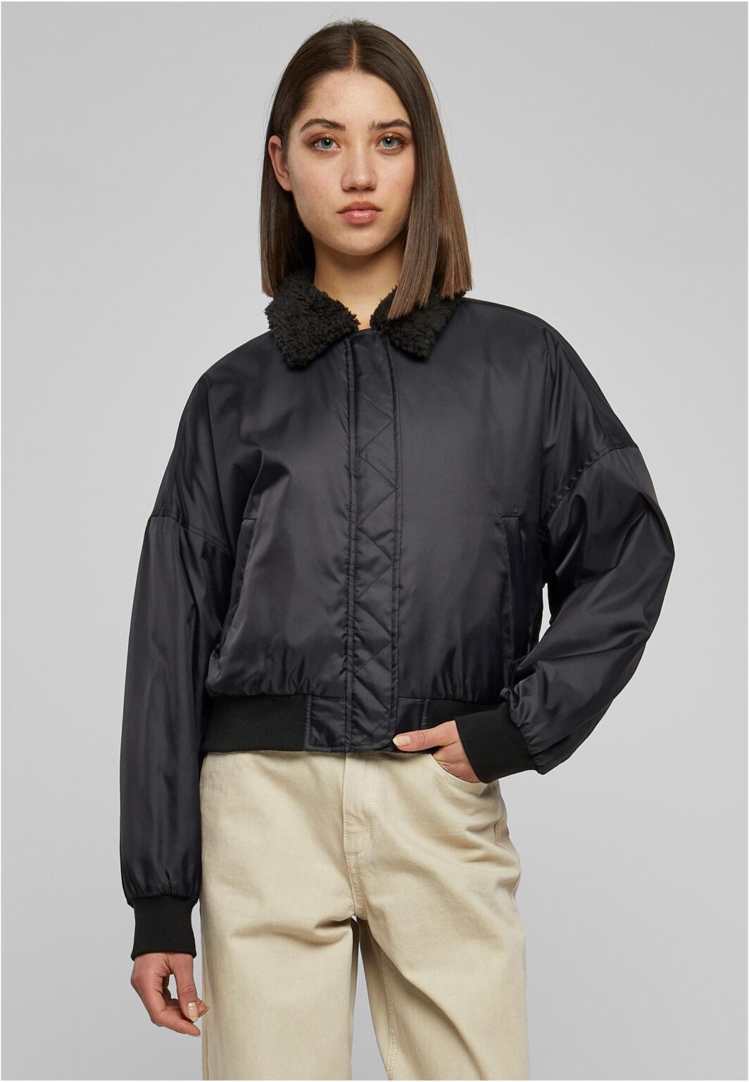 Women's Pilot Bomber Jacket Black/Black