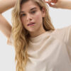 Women's Plain T-Shirt with Organic Cotton 4F - Cream