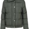 Women's Puffer Hooded Jacket - Dark Olive