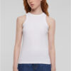 Women's Racer Back Rib Tank Top - 2 Pack White+White