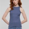 Women's Racer Back Rib Tank Top - Blue