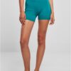 Women's Recycled High Waist Cycle Hot Pants - Watergreen