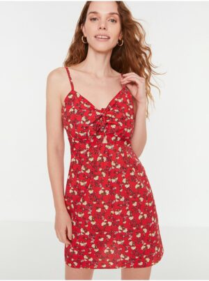 Women's Red Floral Short Strappy Dress Trendyol - Women's