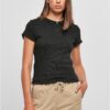 Women's Rib Polo T-Shirt Black
