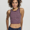 Women's Rib Stripe Cropped Top White/Navy/Fiery Red