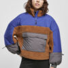 Women's Sash Three-Color Tug Jacket Caramel/Blue-Purple