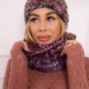 Women's Set with Mohair Thick P106 dark pink+blue