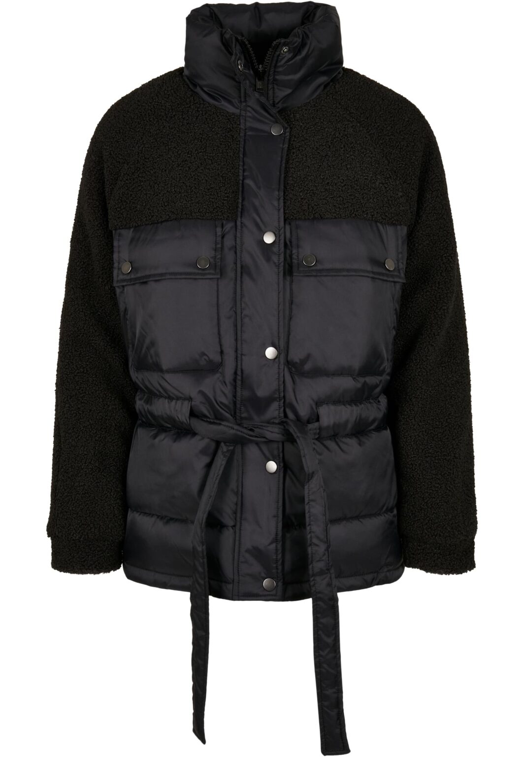 Women's Sherpa Mix Puffer Jacket Black