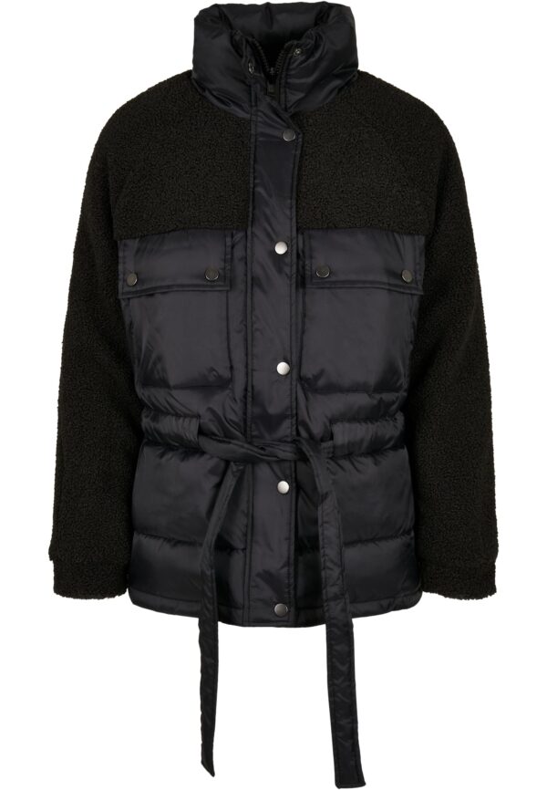 Women's Sherpa Mix Puffer Jacket Black