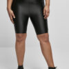 Women's Shiny Metallic High-Waisted Cycling Shorts Black