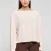 Women's Short Modal Bateau Long Sleeve Neckline Pink